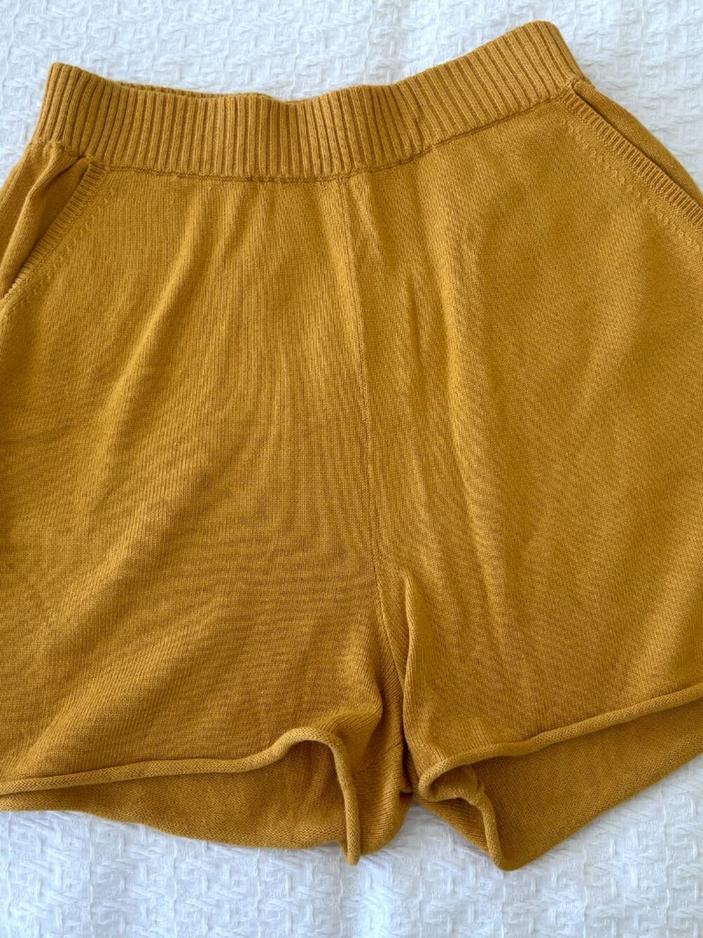 MOTHER - 2 Piece Knit Short Set - Amber Yellow - Size XS - Picture 3 of 12